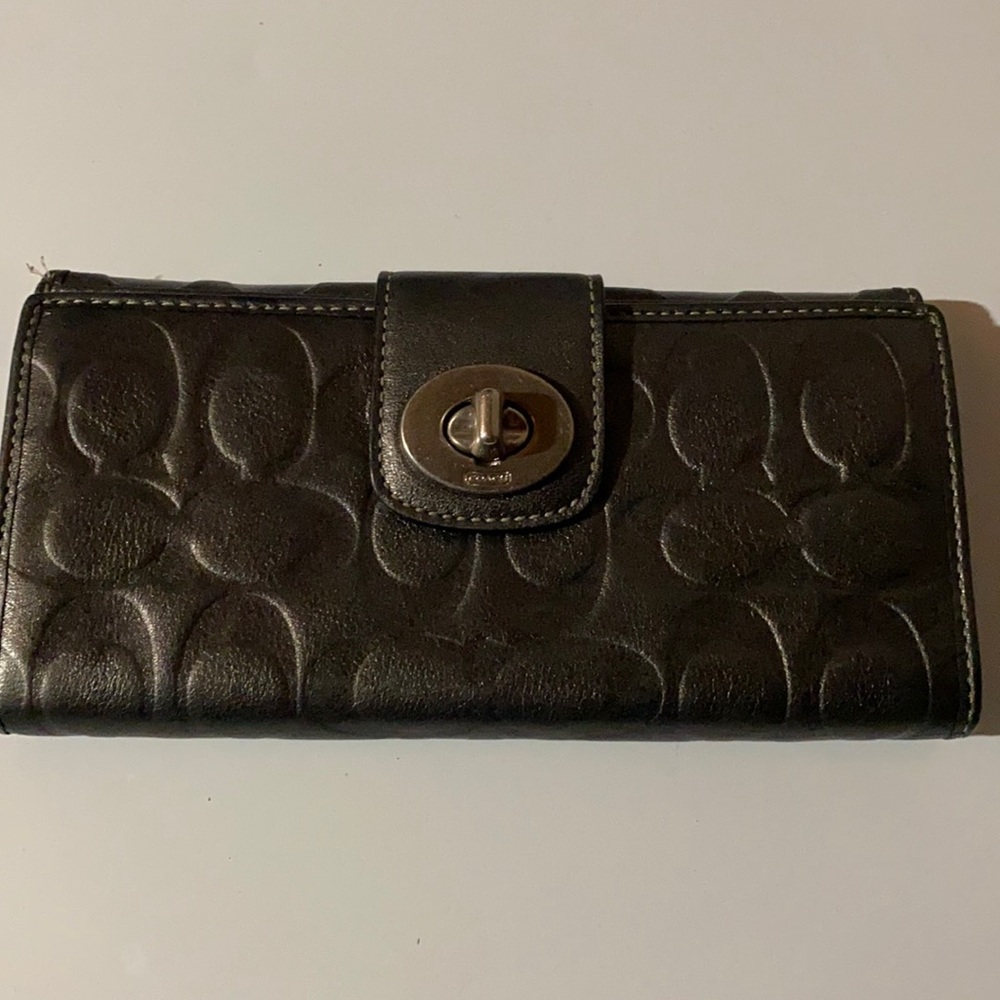 Coach Grey Leather Wallet